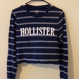 blue tee with white stripes from hollister / XS